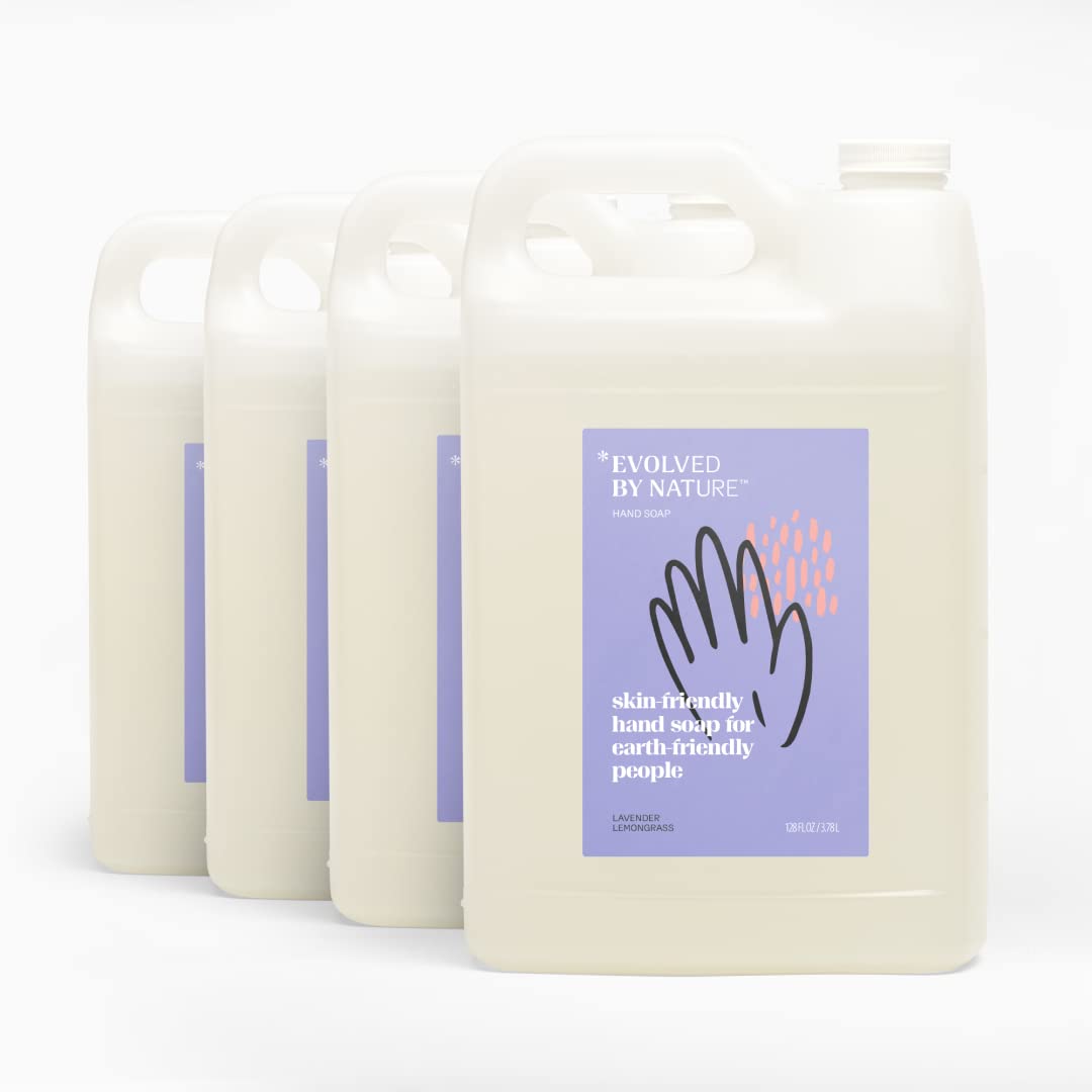 Evolved by Nature Liquid Hand Soap Refill, Lavender Lemongrass, Biodegradable Formula, 128 oz.