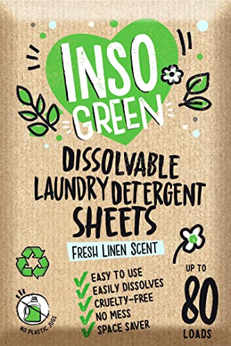 Eco Laundry Detergent Sheets - 80 Loads Laundry Sheets Detergent - 40 No Plastic Jug Washer Sheets - No Mess & Space-Saving Travel Laundry Detergent