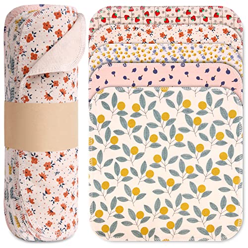 Mikccer Reusable Paper Towels Roll, 25 Packs Eco Friendly Washable Cotton Flannel Paper Towels, w/Cardboard Roll, 10 X 10 in Super Soft, Absorbent, Fits on All Holders Kitchen Unpaper Towels