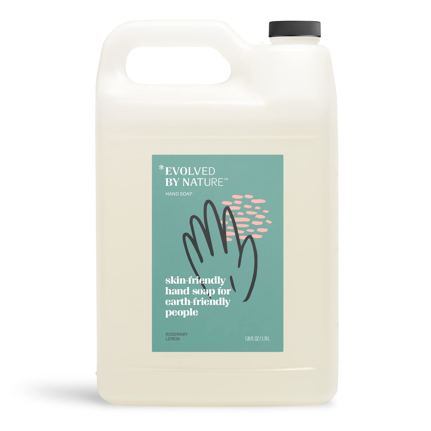 Evolved By Nature Liquid Hand Soap Refill, Rosemary Lemon, Biodegradable Formula, 128 oz.