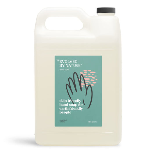 Evolved By Nature Liquid Hand Soap Refill, Rosemary Lemon, Biodegradable Formula, 128 oz.