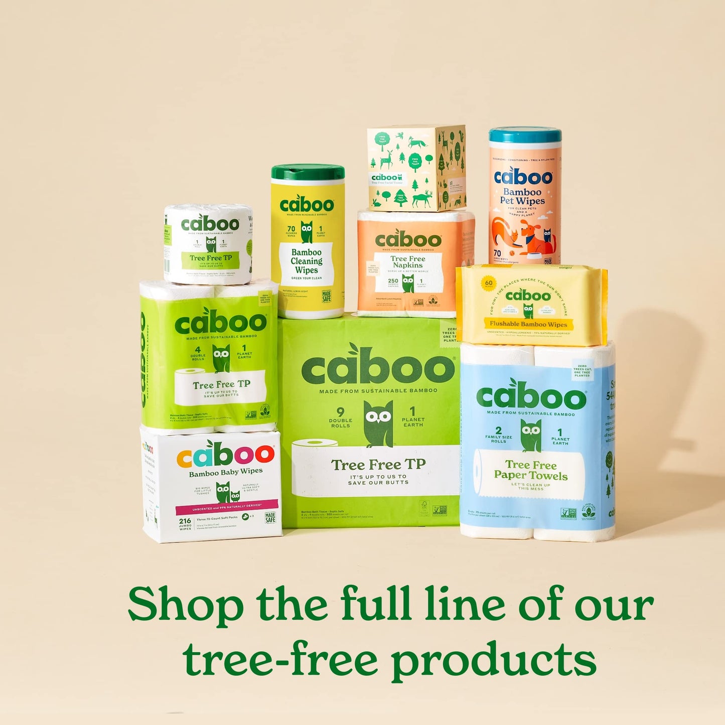 Caboo Tree Free Bamboo Toilet Paper, Septic Safe Chemical Free Toilet Paper, Biodegradable, Eco Friendly Bath Tissue with Soft, Quick Dissolving 2 Ply Sheets (300 Sheets Per Roll, 24 Double Rolls)