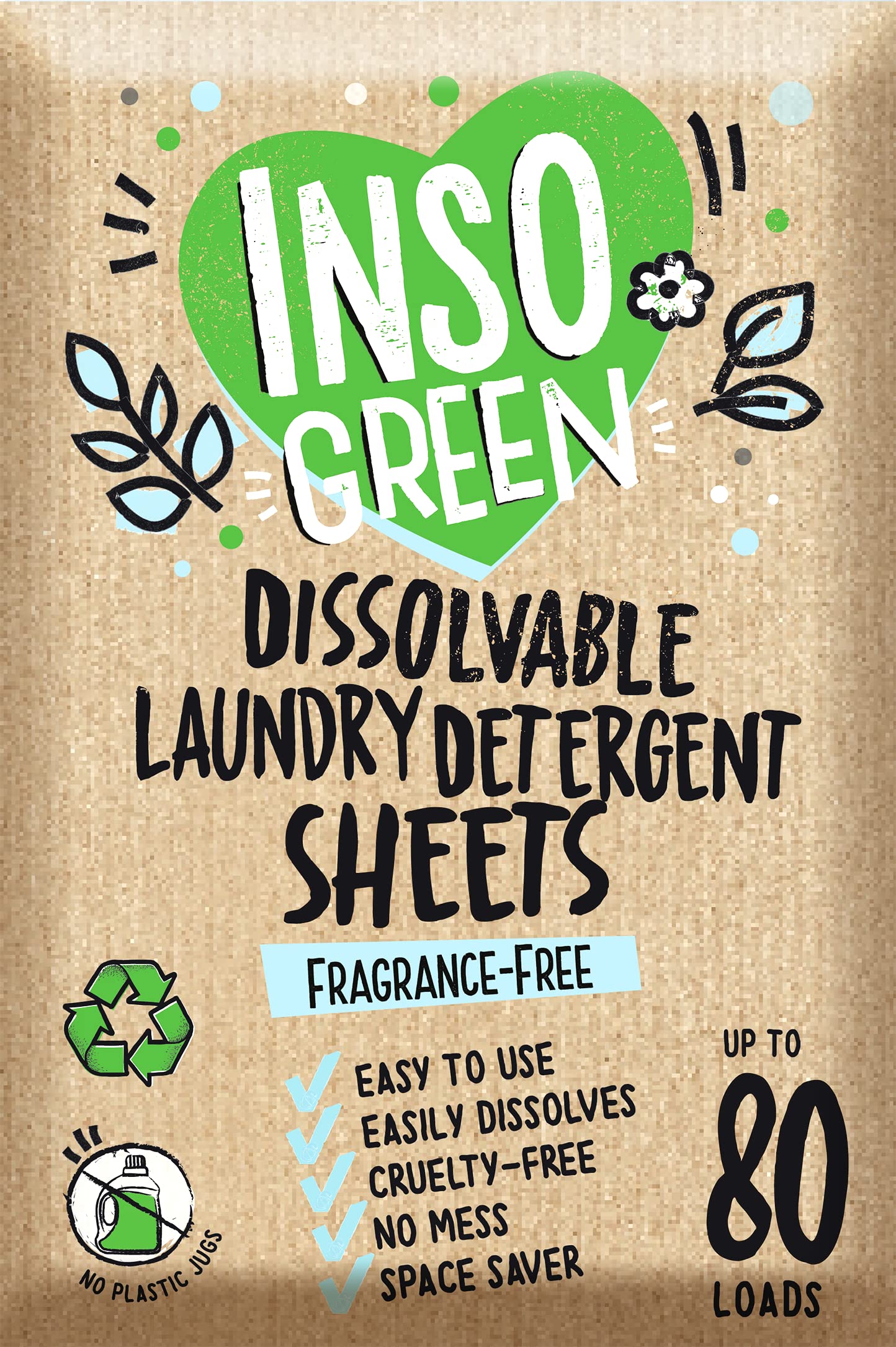 Eco Laundry Detergent Sheets - 80 Loads Laundry Sheets Detergent - 40 No Plastic Jug Washer Sheets - No Mess & Space-Saving Travel Laundry Detergent